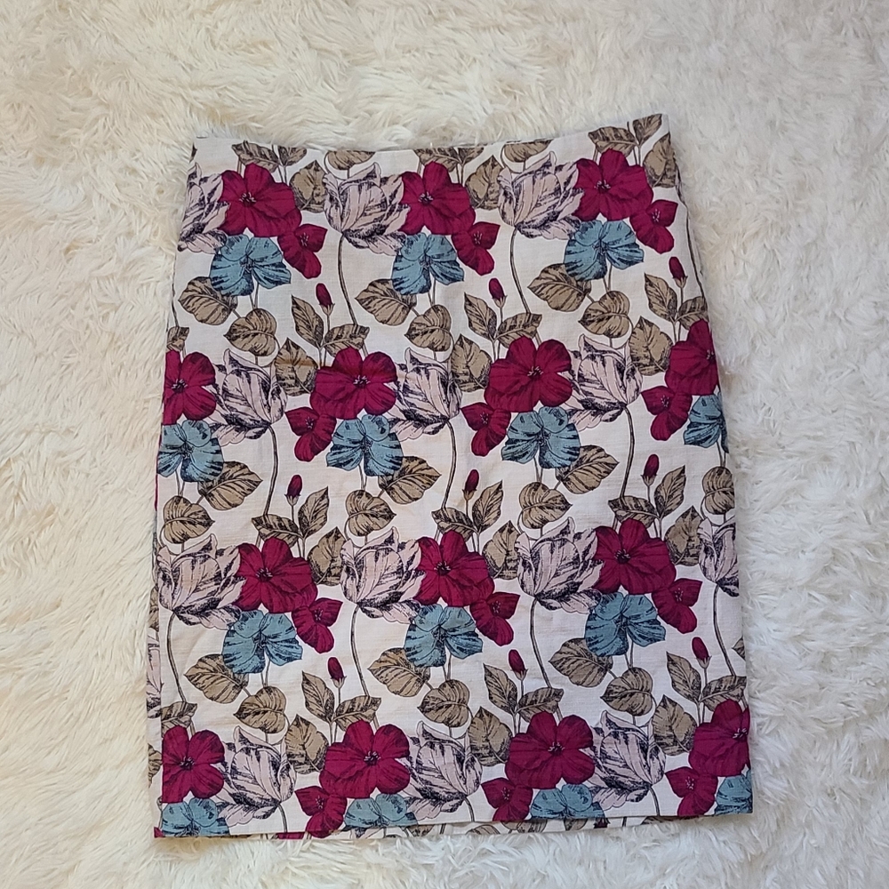 Ann Taylor Womens Skirt Size 2P Petite Multicolor Floral